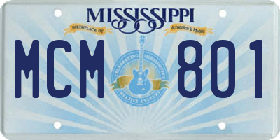 MS license plate MCM801