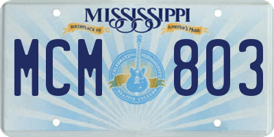 MS license plate MCM803