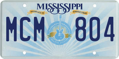 MS license plate MCM804