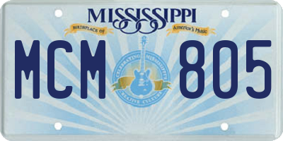 MS license plate MCM805
