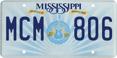 MS license plate MCM806