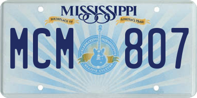 MS license plate MCM807