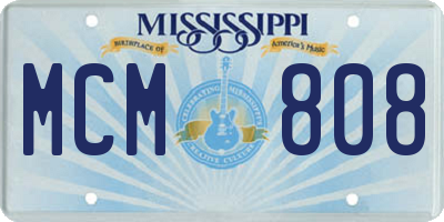 MS license plate MCM808