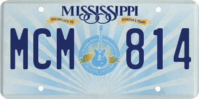 MS license plate MCM814