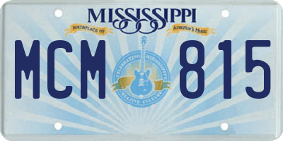 MS license plate MCM815