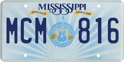 MS license plate MCM816