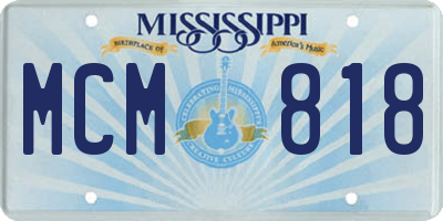 MS license plate MCM818