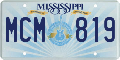 MS license plate MCM819