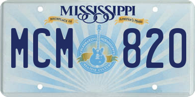 MS license plate MCM820