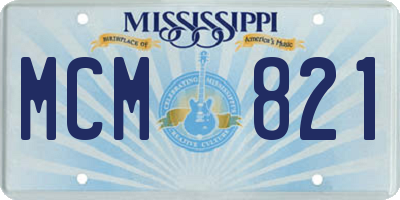 MS license plate MCM821