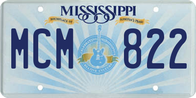 MS license plate MCM822