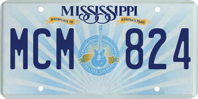 MS license plate MCM824