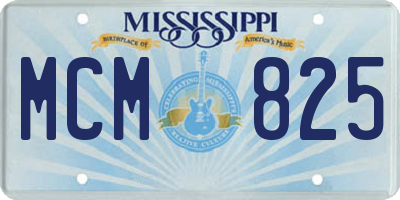 MS license plate MCM825