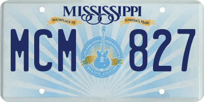 MS license plate MCM827