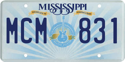 MS license plate MCM831