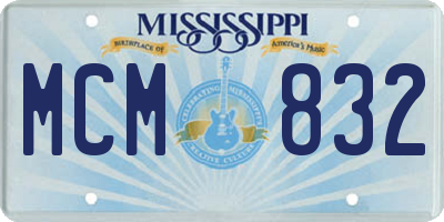 MS license plate MCM832