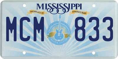 MS license plate MCM833