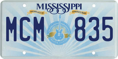 MS license plate MCM835