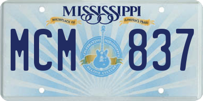 MS license plate MCM837