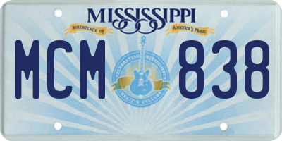 MS license plate MCM838