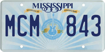 MS license plate MCM843