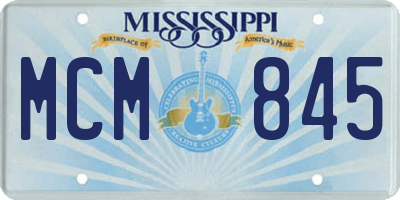 MS license plate MCM845