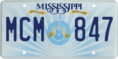 MS license plate MCM847