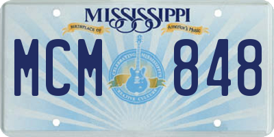 MS license plate MCM848