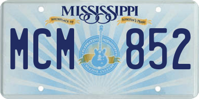 MS license plate MCM852