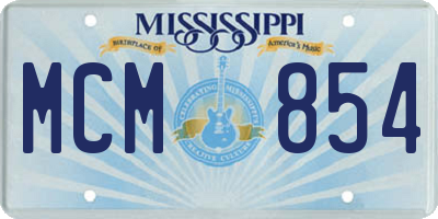 MS license plate MCM854