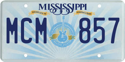 MS license plate MCM857