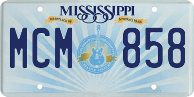 MS license plate MCM858