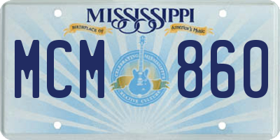 MS license plate MCM860