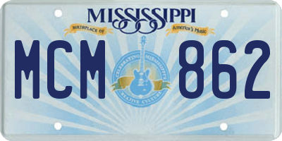 MS license plate MCM862