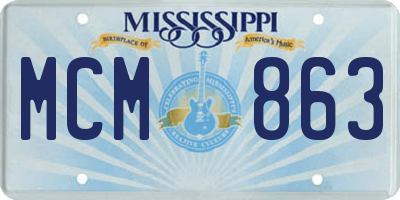 MS license plate MCM863