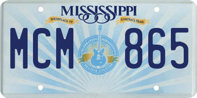 MS license plate MCM865