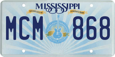 MS license plate MCM868
