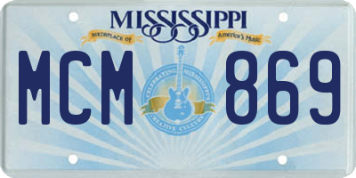 MS license plate MCM869