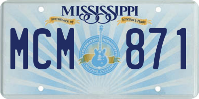 MS license plate MCM871