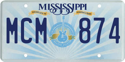 MS license plate MCM874