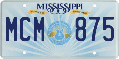 MS license plate MCM875