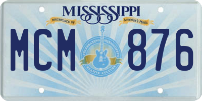 MS license plate MCM876