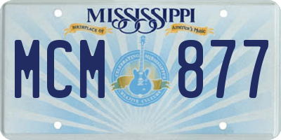 MS license plate MCM877