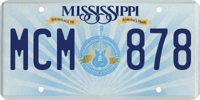 MS license plate MCM878