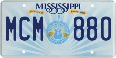 MS license plate MCM880