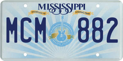 MS license plate MCM882