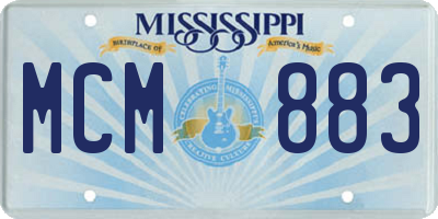 MS license plate MCM883
