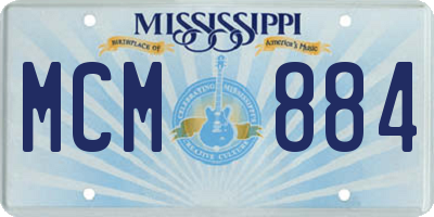 MS license plate MCM884