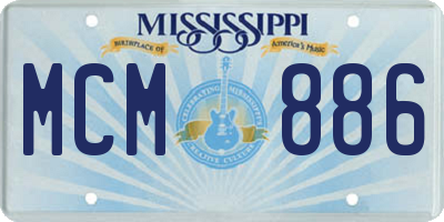 MS license plate MCM886