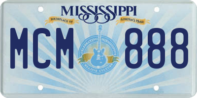 MS license plate MCM888